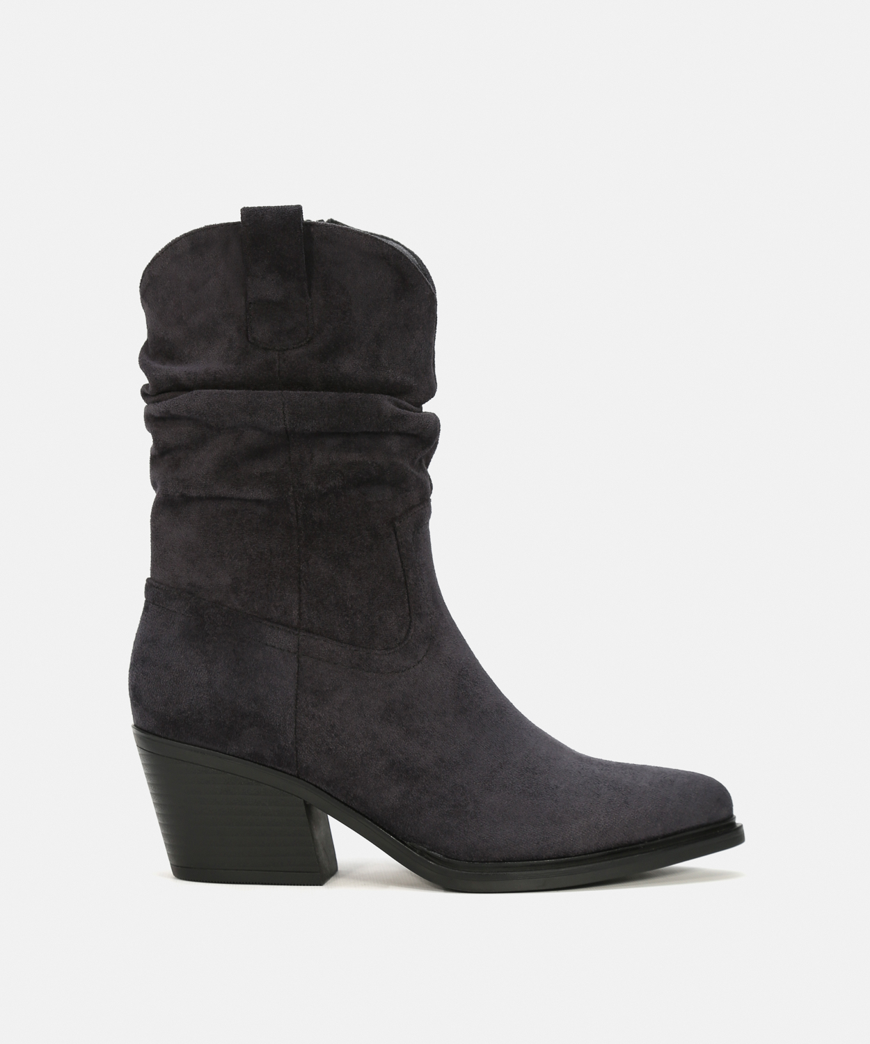 Botas salto cano m&eacute;dio cinzentas slouchy image number null